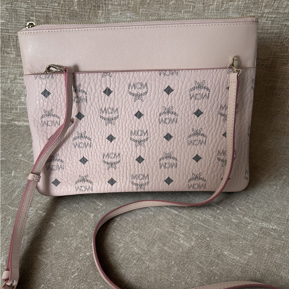 MCM Visetos Pink Crossbody Bag with Free Liptint and Dustbag